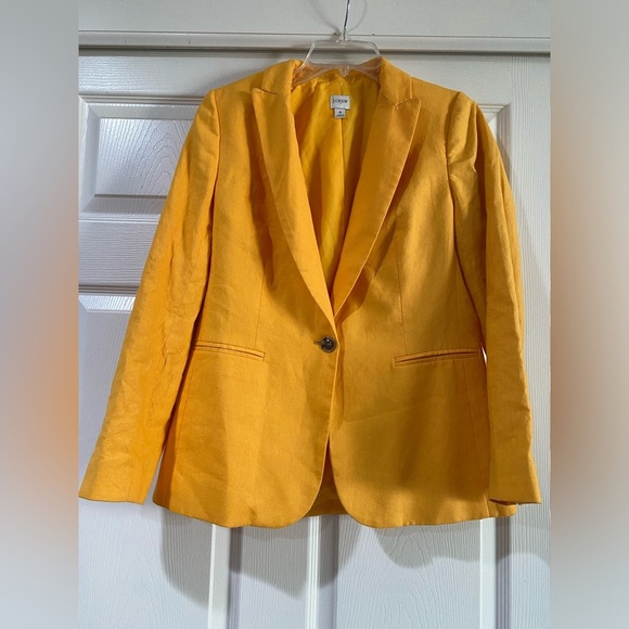 J. Crew Jackets & Blazers - J. CREW Factory Women's size 6 Marigold Linen Cotton Blend Holland Blazer Jacket